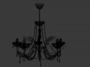 gold and crystal chandelier Modèle 3D