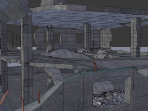 ruined building low poly 3D 模型