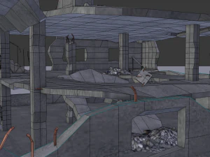 ruined building low poly 3D Model
