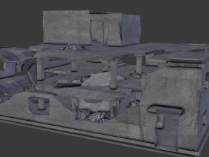 ruined building low poly 3D Model