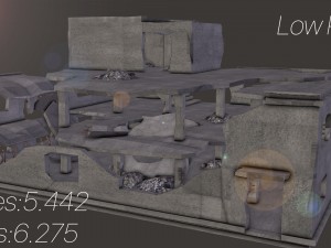 ruined building low poly 3D 模型
