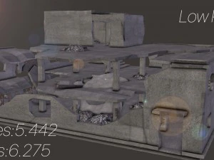 ruined building low poly 3D Model