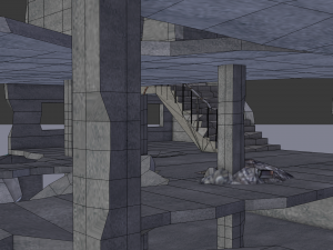 ruined building low poly 3D 模型