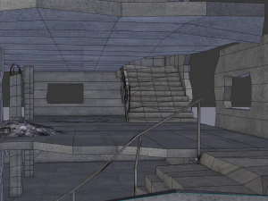 ruined building low poly 3D Model