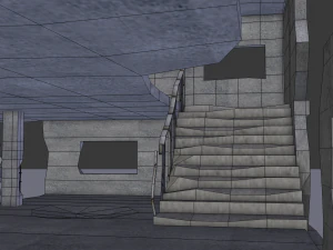 ruined building low poly 3D Model