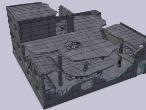 ruined building low poly 3D 模型
