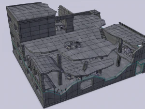 ruined building low poly 3D Model