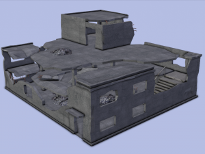 ruined building low poly 3D 模型