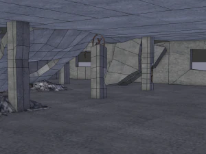 ruined building low poly 3D Model