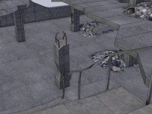 ruined building low poly 3D Model