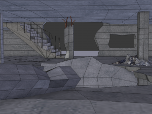 ruined building low poly 3D 模型