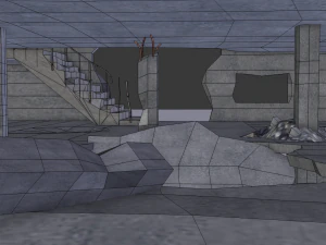 ruined building low poly 3D Model