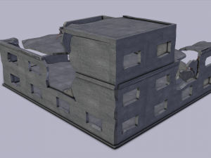 ruined building low poly 3D 模型