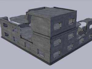 ruined building low poly 3D Model
