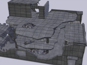 ruined building low poly 3D 模型