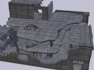 ruined building low poly 3D Model