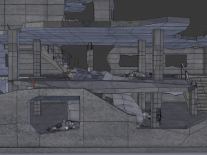 ruined building low poly 3D 模型