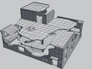 ruined building low poly 3D 模型