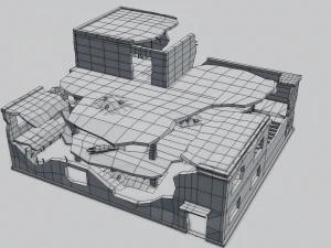 ruined building low poly 3D Model