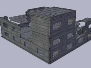 ruined building low poly 3D 模型