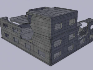 ruined building low poly 3D Model