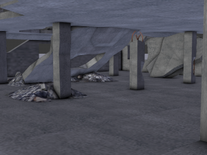 ruined building low poly 3D 模型