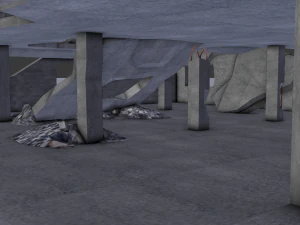 ruined building low poly 3D Model