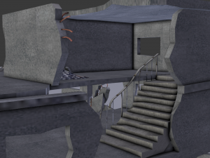 ruined building low poly 3D 模型