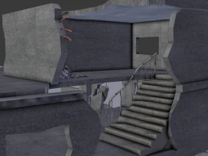ruined building low poly 3D Model
