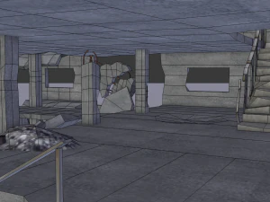 ruined building low poly 3D Model