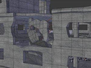 ruined building low poly 3D Model
