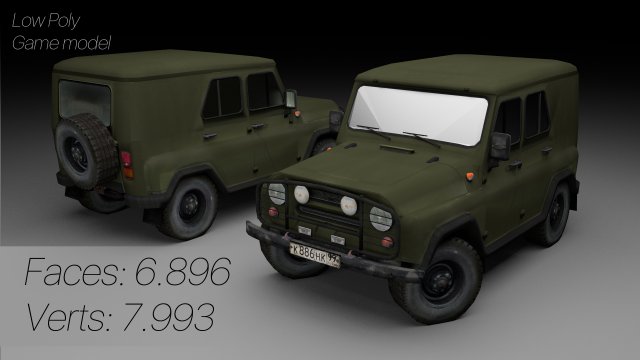 uaz 3D Model .c4d .max .obj .3ds .fbx .stl .blend 