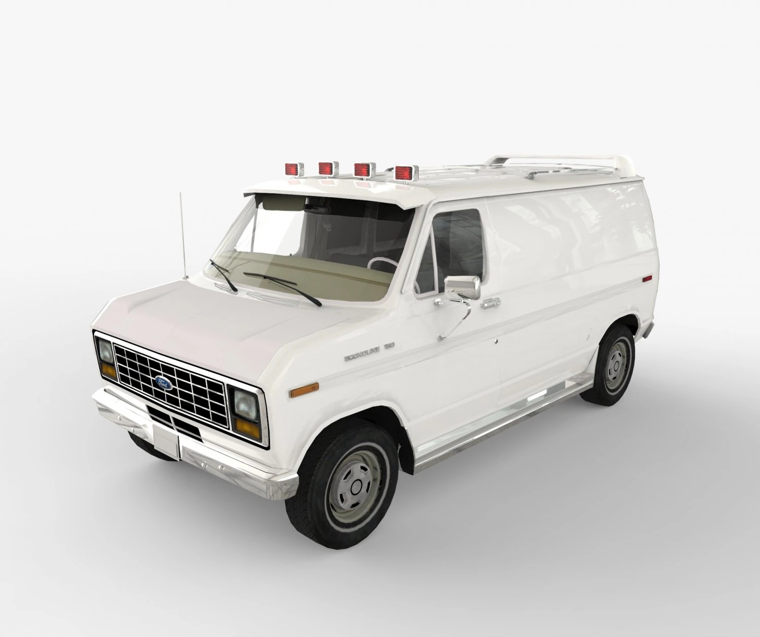ford e-150 commercial van 1982 3D Model .c4d .max .obj .3ds .fbx .stl .blend 
