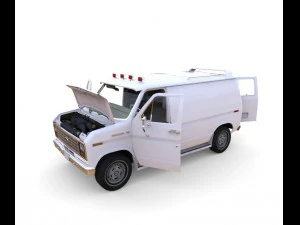 ford e-150 commercial van 1982 3D Model