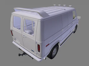 ford e-150 commercial van 1982 3D Model