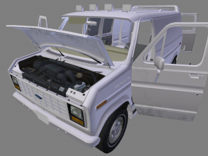 ford e-150 commercial van 1982 3D मॉडल