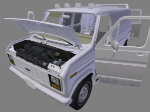 ford e-150 commercial van 1982 3D Model