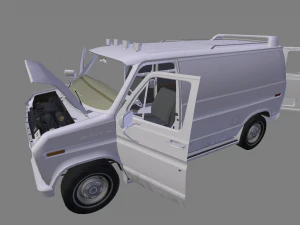ford e-150 commercial van 1982 3D Model