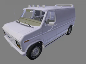 ford e-150 commercial van 1982 3D Model