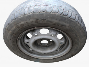 old car wheels 3D Model