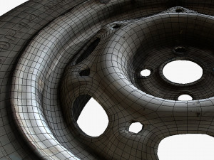 old car wheels 3D Model