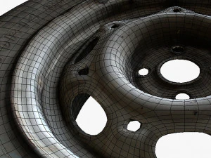 old car wheels 3D Model