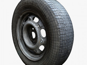 old car wheels 3D Model