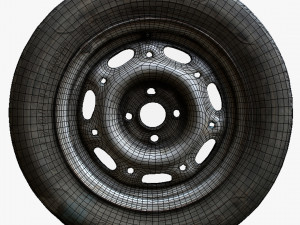 old car wheels 3D Model