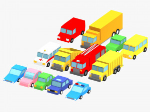 low poly car pack 3D Model