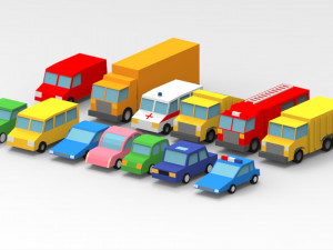 low poly car pack Modèle 3D