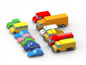 low poly car pack Modèle 3D