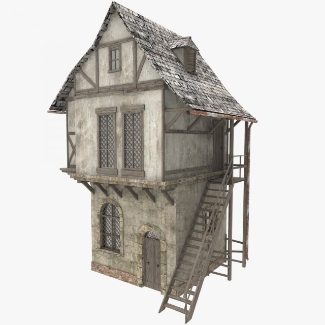 medieval house Model 3D .c4d .max .obj .3ds .fbx .stl .blend 