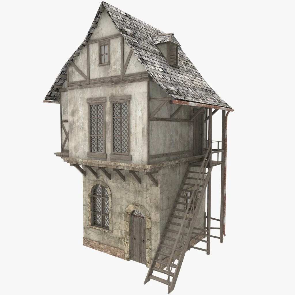 medieval house 3D Model .c4d .max .obj .3ds .fbx .stl .blend 