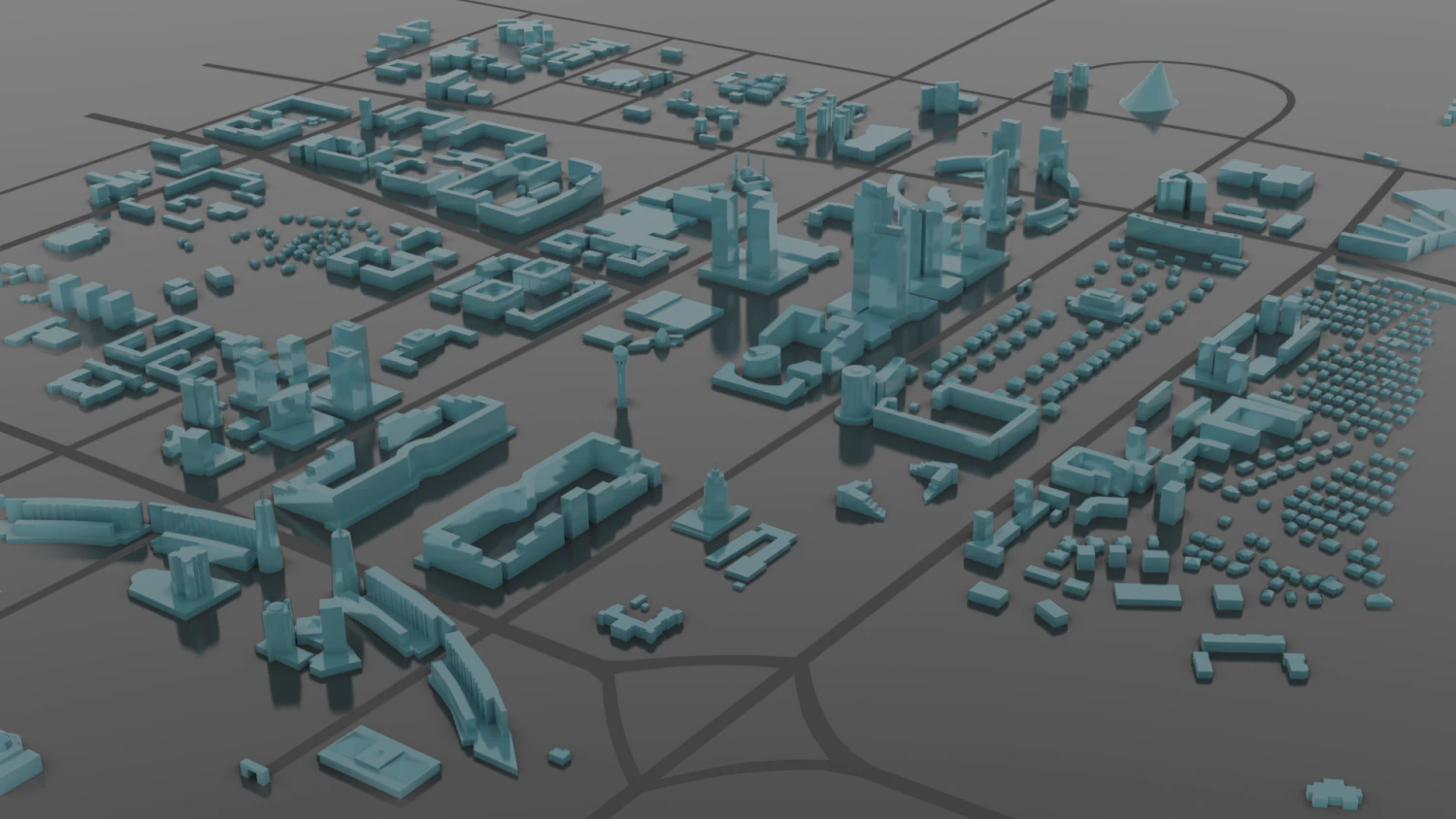 astana city scape 3D Model .c4d .max .obj .3ds .fbx .stl .blend